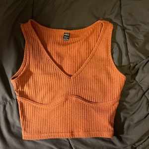 SHEIN brown cropped tank size S